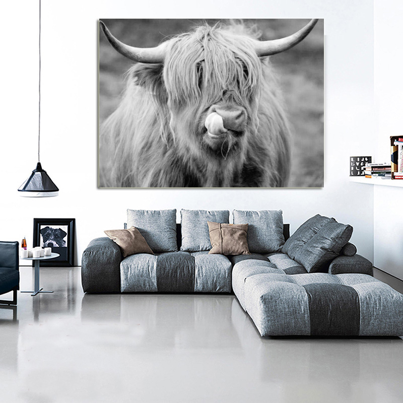 Modern Gray Mountain Cow Painting Canvas Art Abstract Animal Poster Wall Picture HD Print For Living Room Home Decor No Frame
Modern Gray Mountain Cow Painting Canvas Art Abstract Animal Poster Wall Picture HD Print For Living Room Home Decor No Frame