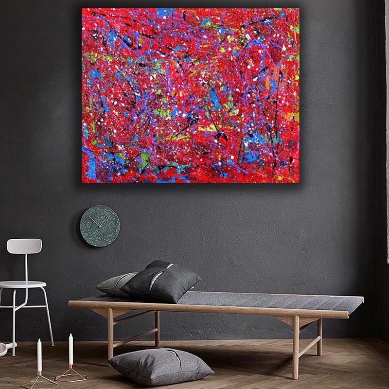 Abstract Graffiti Wall Decor Modern Canvas Printed Red Blue Line Oil Painting Art Pictures For Living Room Posters Unframed