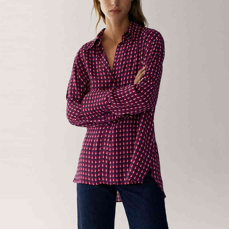 Spring Women Casual Geometric Print Blouse Turn Down Collar Loose Long Sleeve Tops Female Simple Office Shirts NX9878 210525, Red
Spring Women Casual Geometric Print Blouse Turn Down Collar Loose Long Sleeve Tops Female Simple Office Shirts NX9878 210525, Red