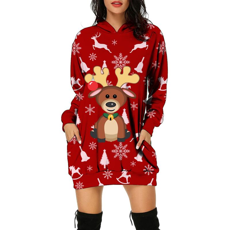 Casual Dresses Merry Christmas Print Hooded Dress For Women Long Sleeve Streetwear Mini Vestidos Autumn Sweatshirts Vestido 2021, Black
Casual Dresses Merry Christmas Print Hooded Dress For Women Long Sleeve Streetwear Mini Vestidos Autumn Sweatshirts Vestido 2021, Black