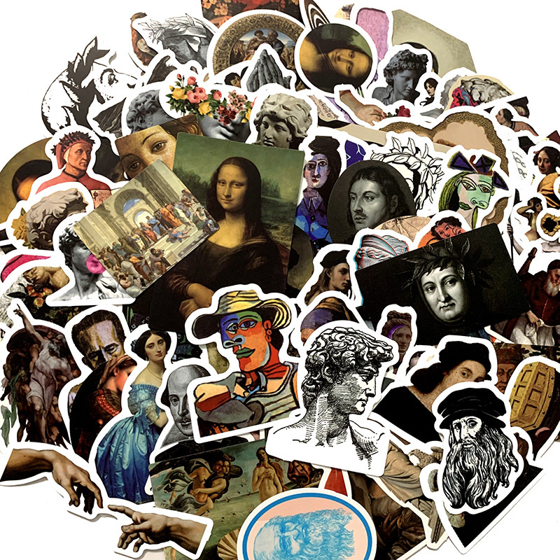 100PCS/Set Car Retro Roman Artist Stickers Famous Sculpture Decals Decoration For Skateboard Helmet Motorcycle Gifts Kids Water Cup Phone PC DIY Water
