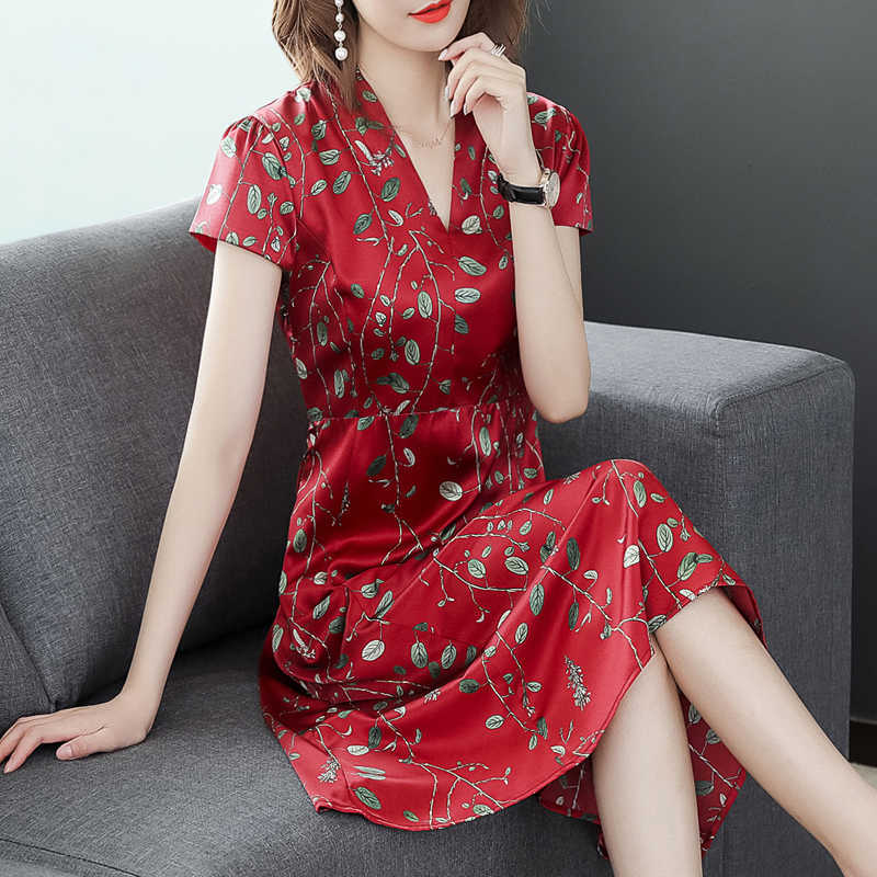 Fashion Silk Dres V-neck Satin es Elegant High Waist Plus Size Woman Print es Vestidos De Fiesta OL 210604, Navy
Fashion Silk Dres V-neck Satin es Elegant High Waist Plus Size Woman Print es Vestidos De Fiesta OL 210604, Navy