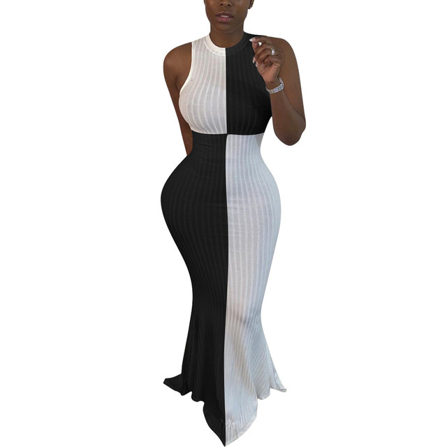 Women Summer O-neck Sleeveless Patchwork Long Dress Sexy Club Party Bodycon Knitted Long Dresses Vestidos, Black;gray
Women Summer O-neck Sleeveless Patchwork Long Dress Sexy Club Party Bodycon Knitted Long Dresses Vestidos, Black;gray