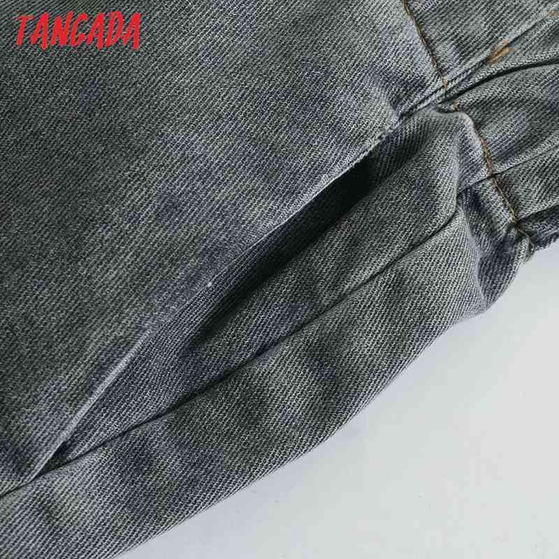 Women High Waist Strethy Overlength Jeans Trousers Pockets Zipper Female Denim Pants 4M03 210416