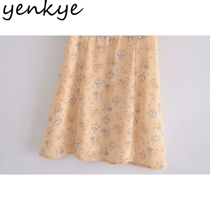 Sweet Women Vintage Floral Print Chiffon Dress Female Short Sleeve A-line Holiday Summer Mini Vestido 210430