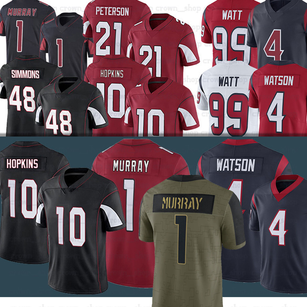 1 Kyler Murray Football Jerseys 10 DeAndre Hopkins Isaiah Simmons Deshaun Watson J.J. Watt Ross Blacklock Rondale Moore Larry Fitzgerald, Jersey(hong que)
1 Kyler Murray Football Jerseys 10 DeAndre Hopkins Isaiah Simmons Deshaun Watson J.J. Watt Ross Blacklock Rondale Moore Larry Fitzgerald, Jersey(hong que)