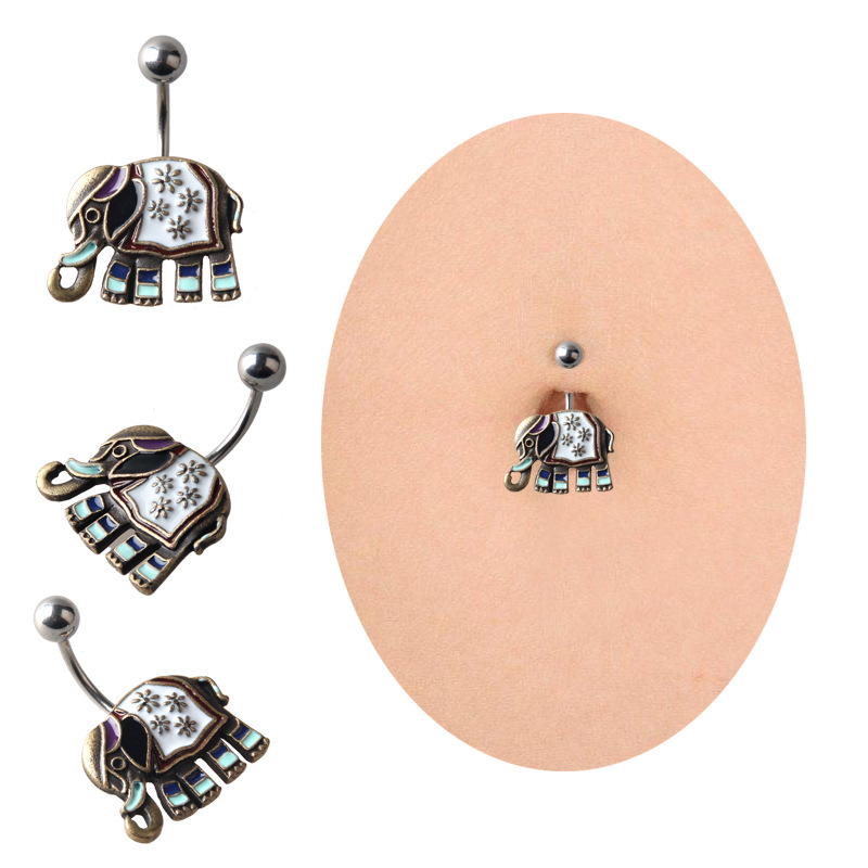 Vintage Elephant Cute Small Navel Belly Button Rings Steel Belly Bars Personalized Body piercing Jewelry C3, Silver
Vintage Elephant Cute Small Navel Belly Button Rings Steel Belly Bars Personalized Body piercing Jewelry C3, Silver