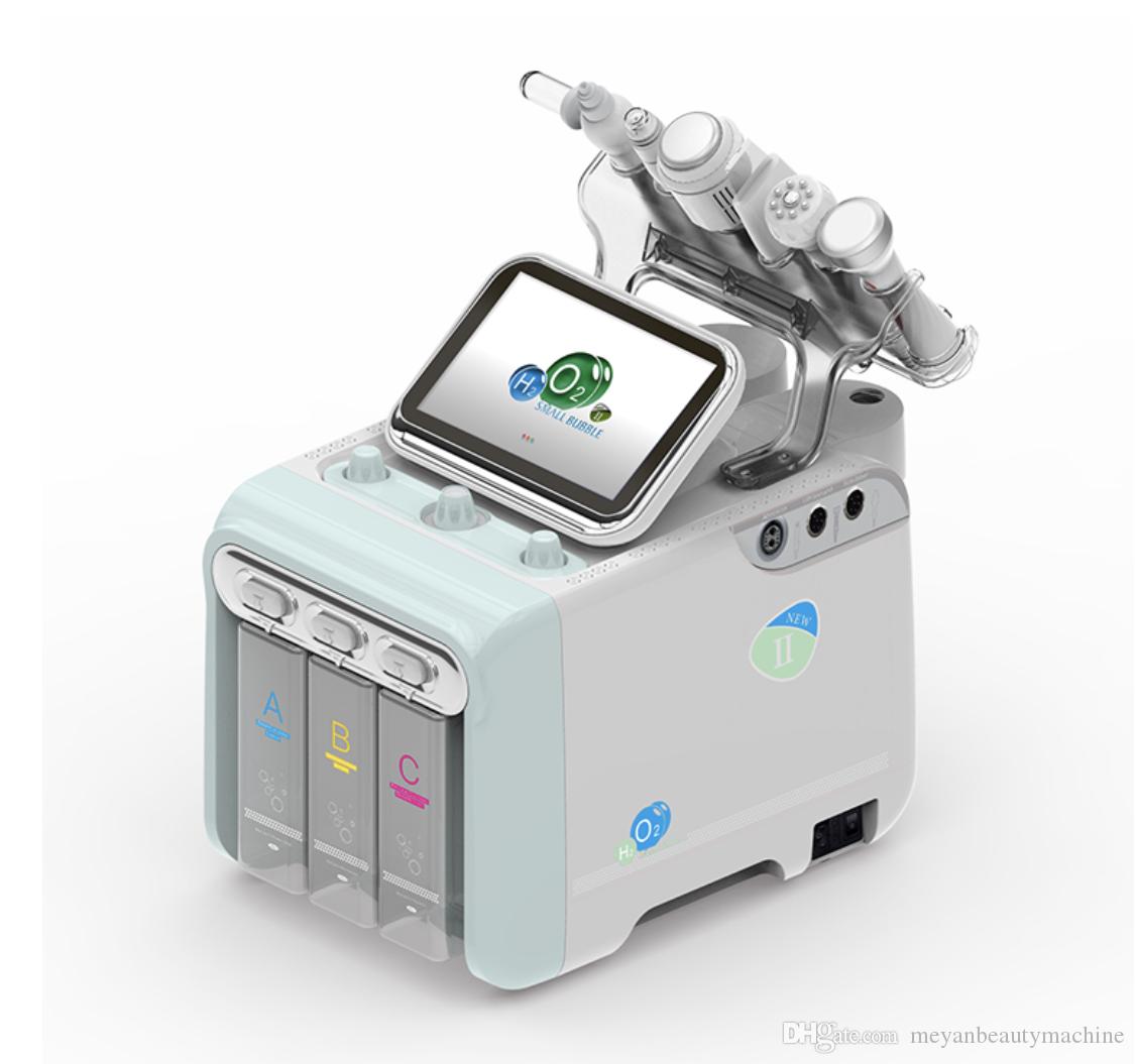 Portable 6in1 Hydro Peel Microdermabrasion Hydra Facial Deep Cleaning RF Ultrasonic BIO Wrinkle Removal Small Bubbles Beauty Machine