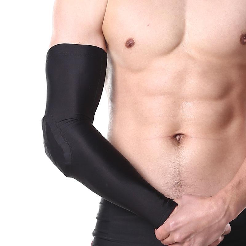 Elbow Knee Pads 1pc Basketball Football Sports Pad Breathable UV Protection Arm Sleeve Shooting Crashproof Honeycomb Guard Sport