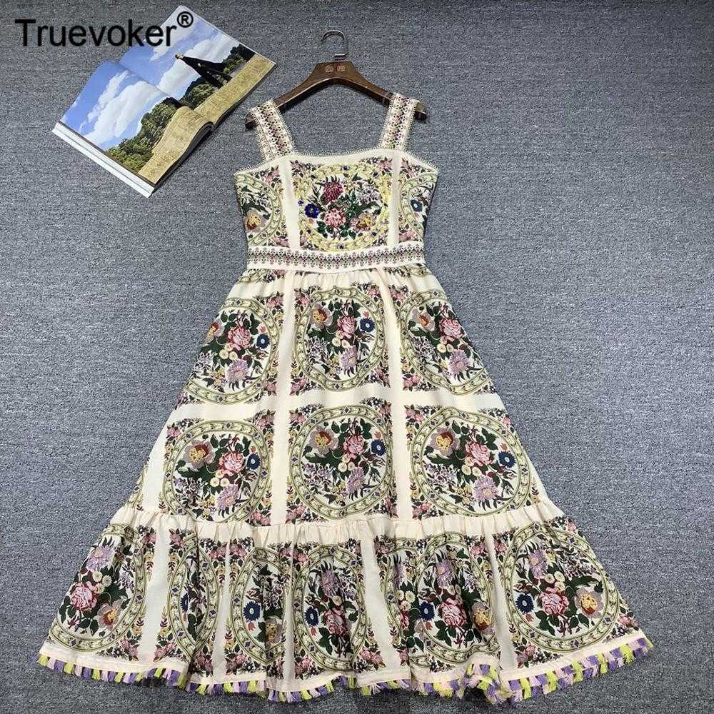 Truevoker Summer Runway Fashion Women's Vintage Khaki Flower Printed Tassel Midi Spaghetti Strap Robe Femme Ete 210602
Truevoker Summer Runway Fashion Women's Vintage Khaki Flower Printed Tassel Midi Spaghetti Strap Robe Femme Ete 210602
