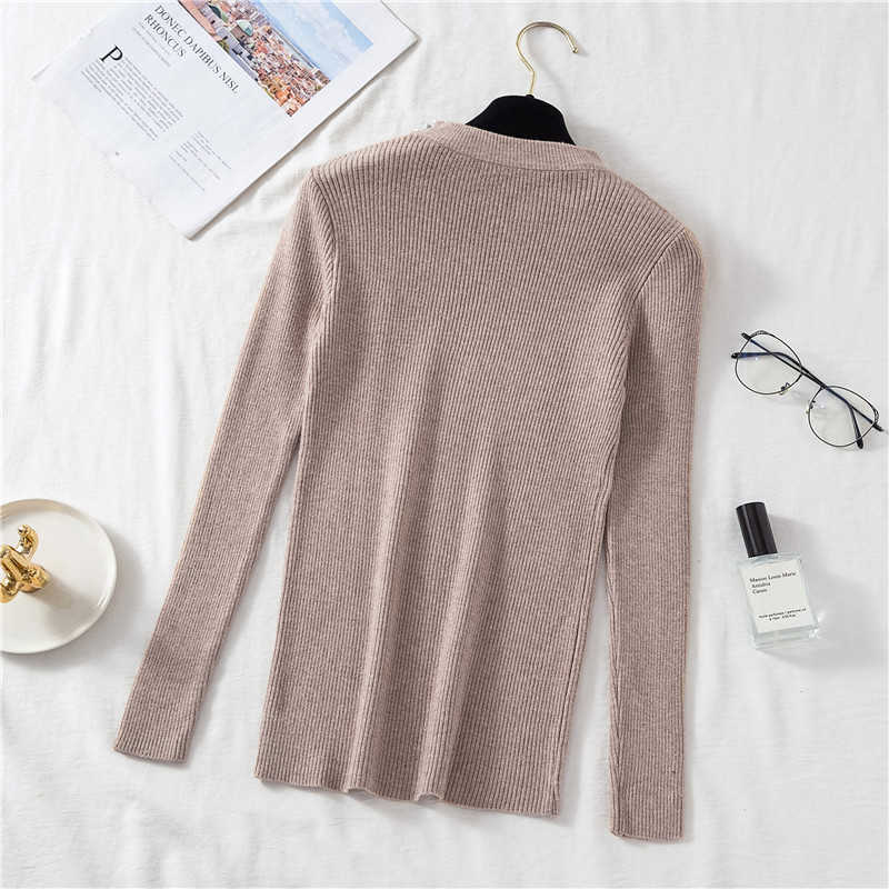 HSA chompas para mujer Winter Pullover and Sweaters Pearl Beading Long Sleeve Casual Jumpers ropa mujer knitted sweater 210716