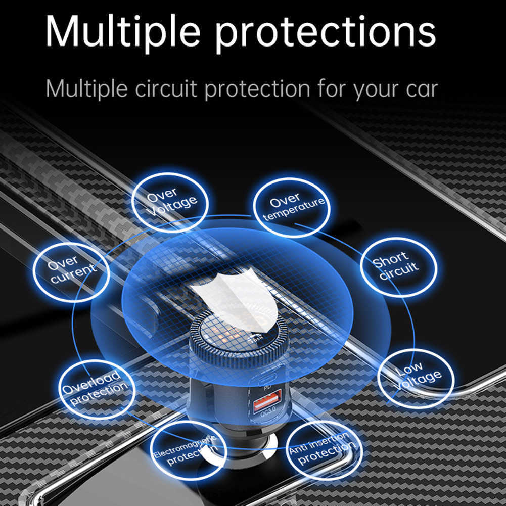 Car BC72 Bluetooth 5.0 Kit MP3 Player FM Transmitter with PD QC 3.0 USB Fast Charging Adapter Wireless Handsfree