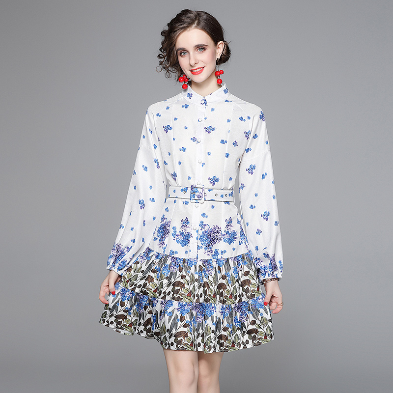 2022 Designer Floral Shirt Dress Women Long-Sleeved Single-Breasted Stand Collar Printed Holiday Slim A-Line Dresses Spring Autumn Office Lady Party Prom Mini Frock
2022 Designer Floral Shirt Dress Women Long-Sleeved Single-Breasted Stand Collar Printed Holiday Slim A-Line Dresses Spring Autumn Office Lady Party Prom Mini Frock