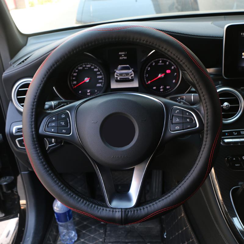 Steering Wheel Covers Genuine Leather Car Cover Wavy Lines Design Anti-slip Sports Auto Comfortable Cowhide Black
Steering Wheel Covers Genuine Leather Car Cover Wavy Lines Design Anti-slip Sports Auto Comfortable Cowhide Black