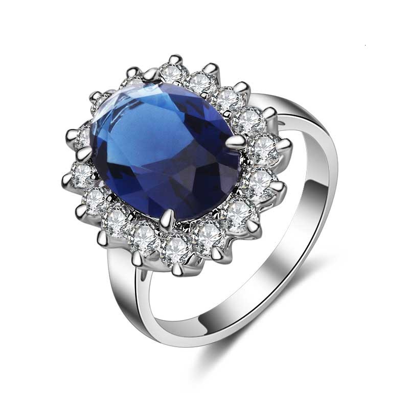 Cellacity Oval Sapphire Rings for Women Trendy Silver 925 Fine Jewelry with Gemstones Flower Shaped Female Engagement Ring Gifts