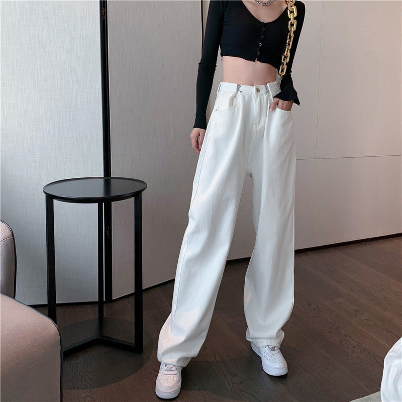2011high waist black white jeans for women fashion wide leg denim streetwear vintage mom jeans harajuku boyfriend straight pants, Blue
2011high waist black white jeans for women fashion wide leg denim streetwear vintage mom jeans harajuku boyfriend straight pants, Blue