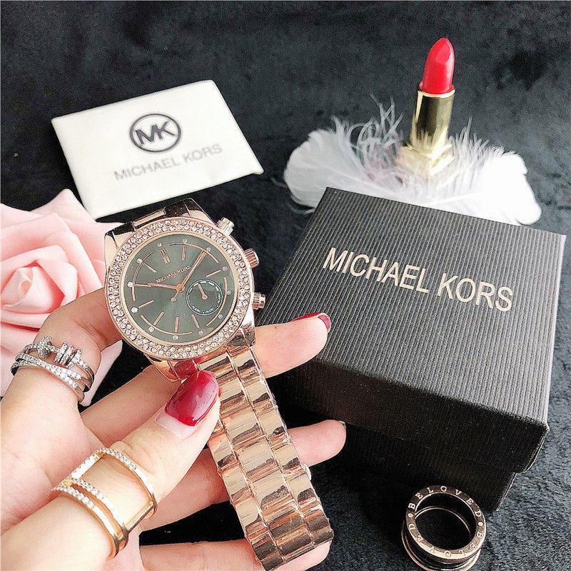 Luxury M brand watch casual womens watches ladies rose gold K dress designer stainless steel strap quartz movement gift fashion