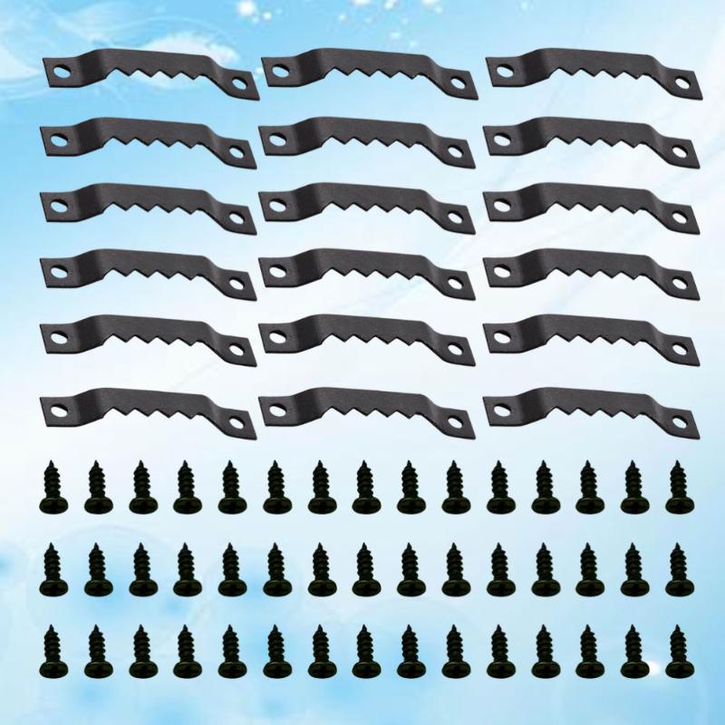 Hooks & Rails 150Pcs Serrated Creative Single Hole Picture Frame Hangers Holders With 300Pcs Screws(Black)
