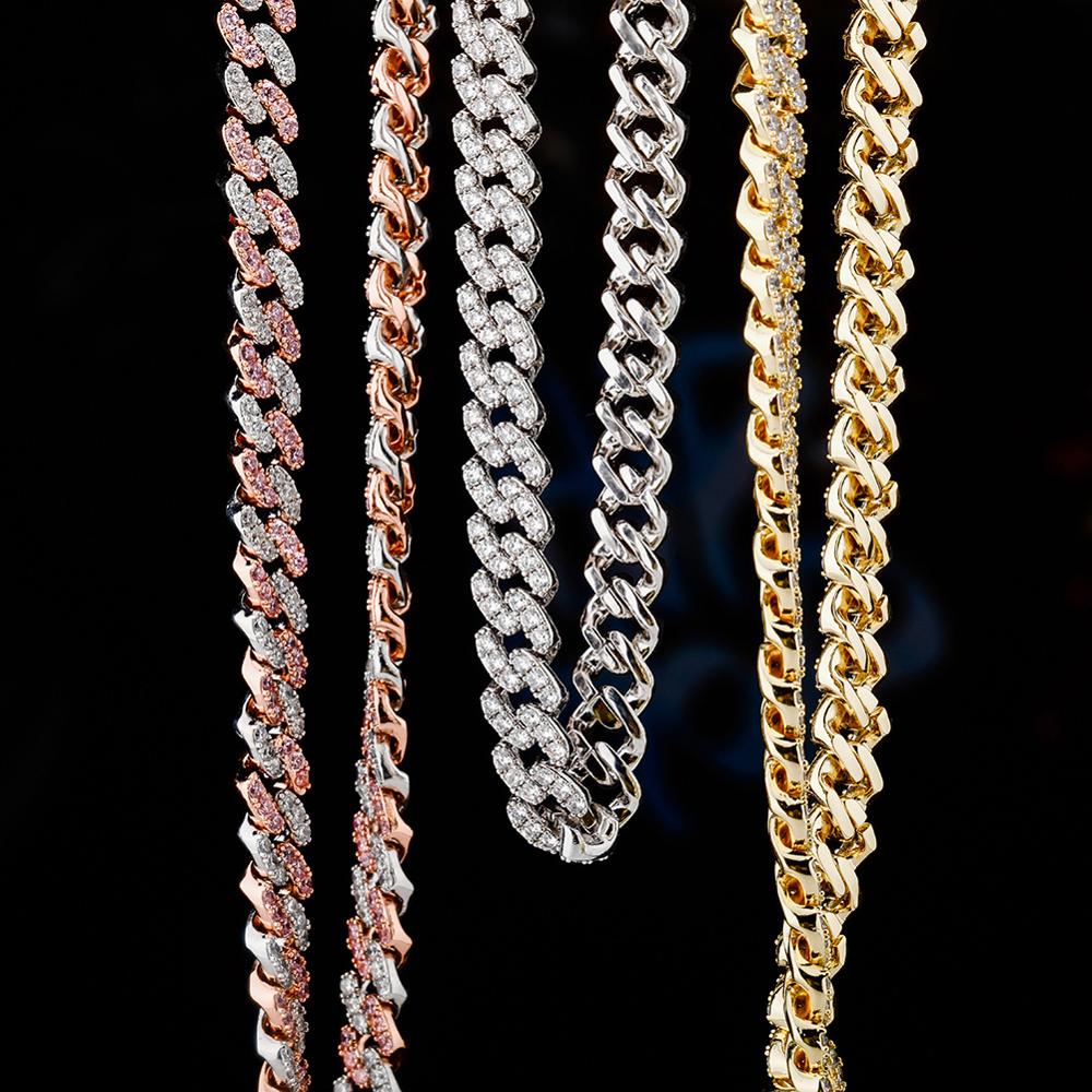 New Fashion Miami Cuban Link Chain Necklace Full Iced Out Cubic Zirconia Necklaces Hip Hop Rapper Rock Jewelry Chains Collar Kalung Choker Gifts for M