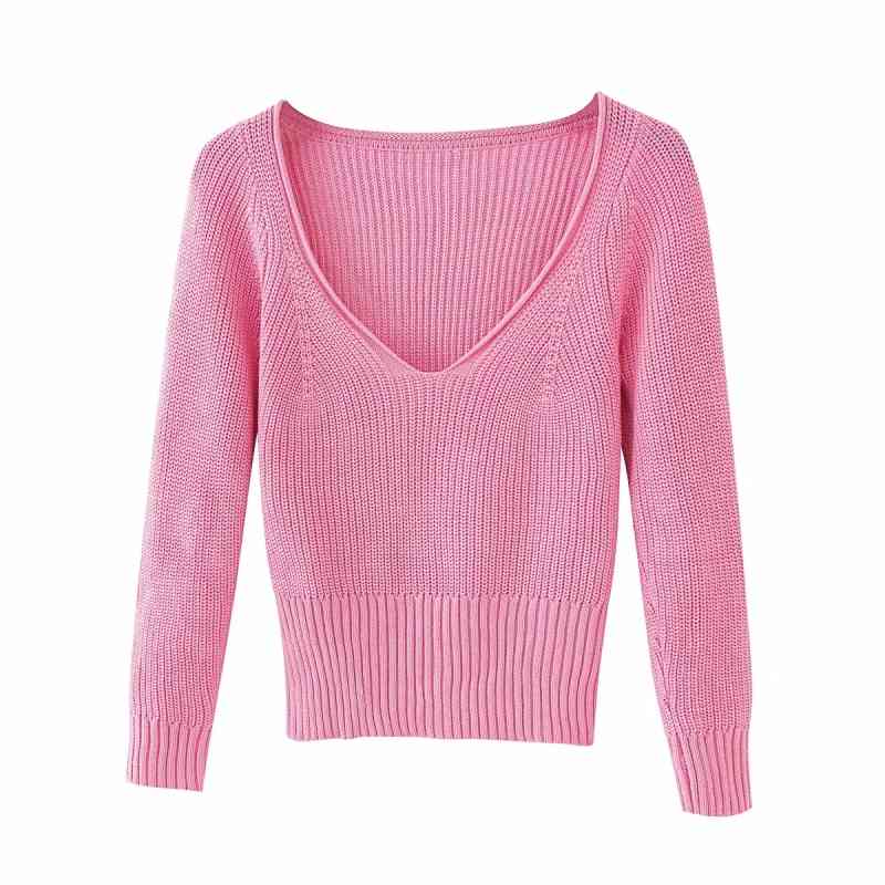 women sweet pink knitted sweaters fashion ladies elegant short sweater vintage female cute knitwear girls chic tops 210430