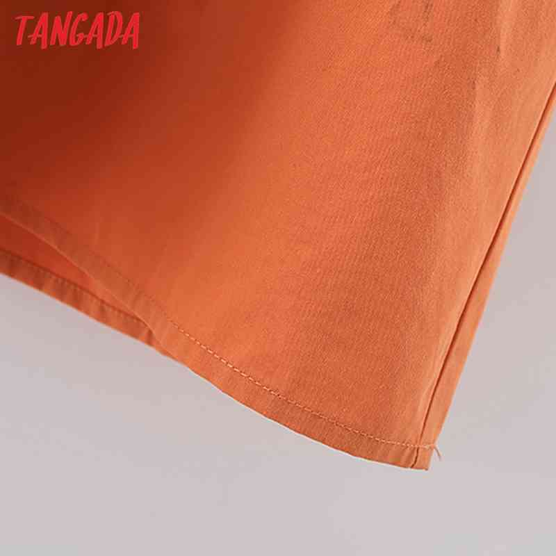 Summer Women Orange V Neck Ruffles Short Sleeve Ladies Mini Dress Vestidos 5X50 210416