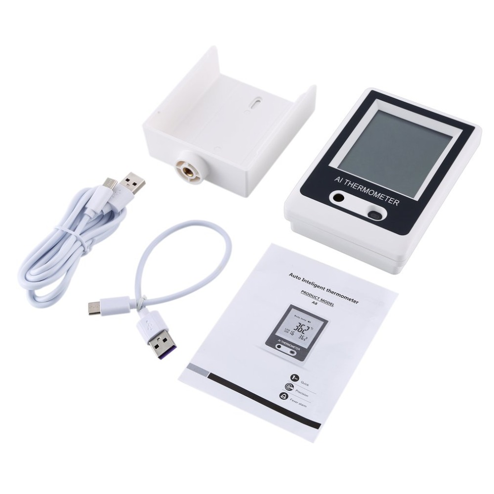 A8 Wall Mount Infrared Thermometer Gauge Indicator Non Contact Hygrometer Voice Broadcast Indoor Outdoor Automatic Temperature Sensor