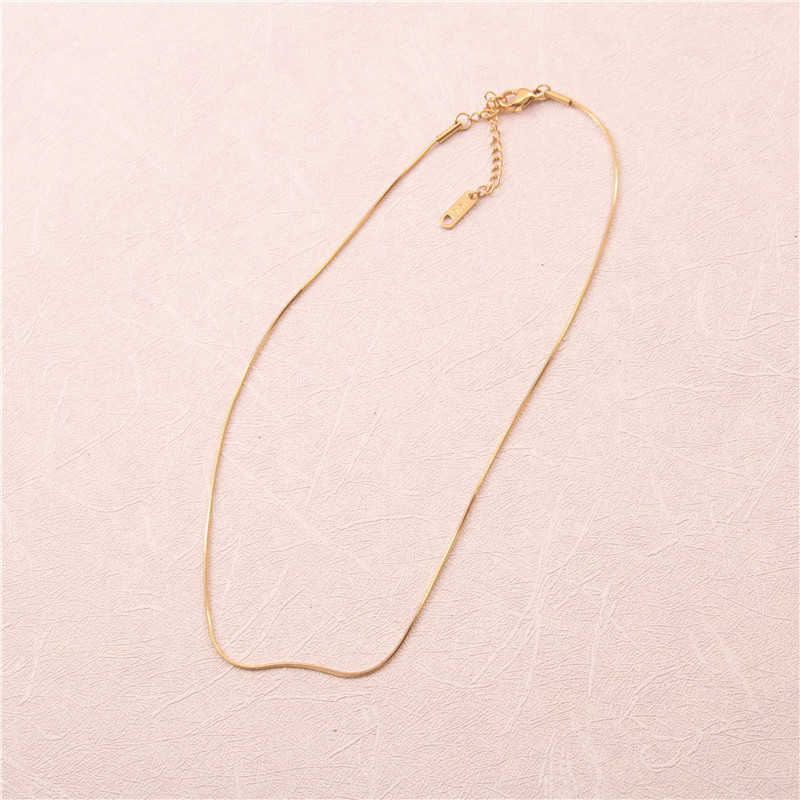 korean simple snake bone necklace women's choker short titanium steel short chain plated with 18k colored gold necklace, Silver
korean simple snake bone necklace women's choker short titanium steel short chain plated with 18k colored gold necklace, Silver
