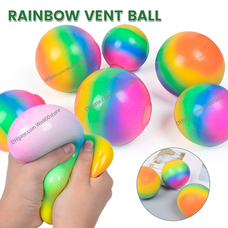Colorful Rainbow multicolour Stress Balls Rebound Pinch Squeeze Squish Ball Toys Venting Children Adults Decompression Toy
Colorful Rainbow multicolour Stress Balls Rebound Pinch Squeeze Squish Ball Toys Venting Children Adults Decompression Toy