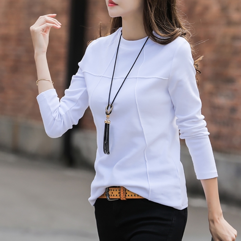 shintimes Autumn T Women New Arrivals Winter Tshirt Female Long Sleeve T-Shirt Cotton Korean Clothes Tee Shirt Femme 210406