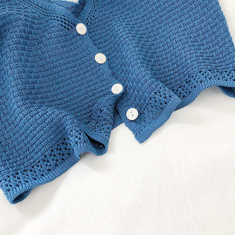 LY VAREY LIN Summer Japanese Style Casual V-neck Single Breasted Sleeveless Knitted Crop Tops Women Strap Tank 210526