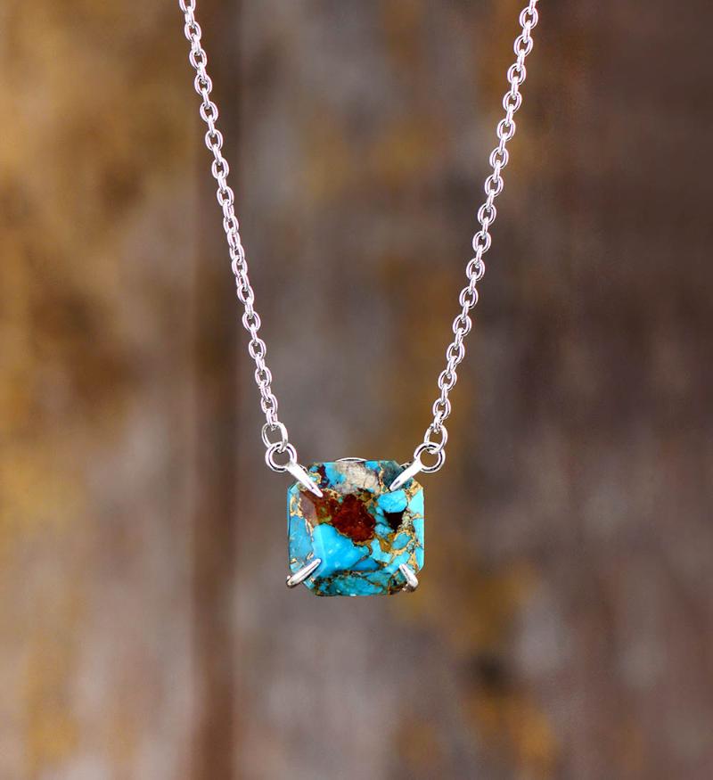 Pendant Necklaces Unique Stone Necklace Gold Turquoises Chain Choker High End Women Jewelry Femme Homme Bijoux, Silver
Pendant Necklaces Unique Stone Necklace Gold Turquoises Chain Choker High End Women Jewelry Femme Homme Bijoux, Silver