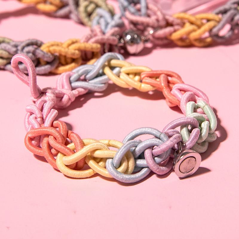 Beaded, Strands 2pcs/set Rainbow Colors Magnetic Bracelets Hair Accessories Dual-use High-elastic Nylon Rubber Band Couples Friends Jewelry
Beaded, Strands 2pcs/set Rainbow Colors Magnetic Bracelets Hair Accessories Dual-use High-elastic Nylon Rubber Band Couples Friends Jewelry
