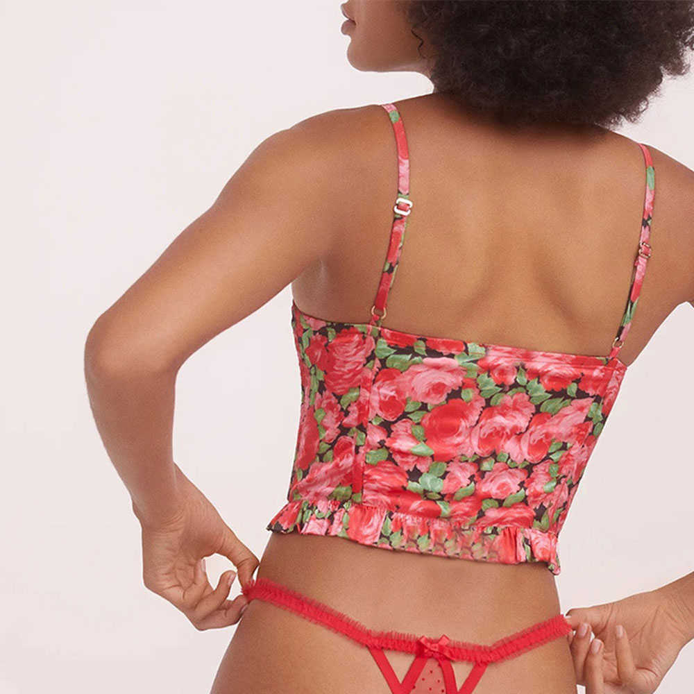 Jocoo Jolee Women Europe America Summer Sexy Floral Printing Camis Tank Tops Vintage Hollow Ruched Party Club Tube Top 210619wtt