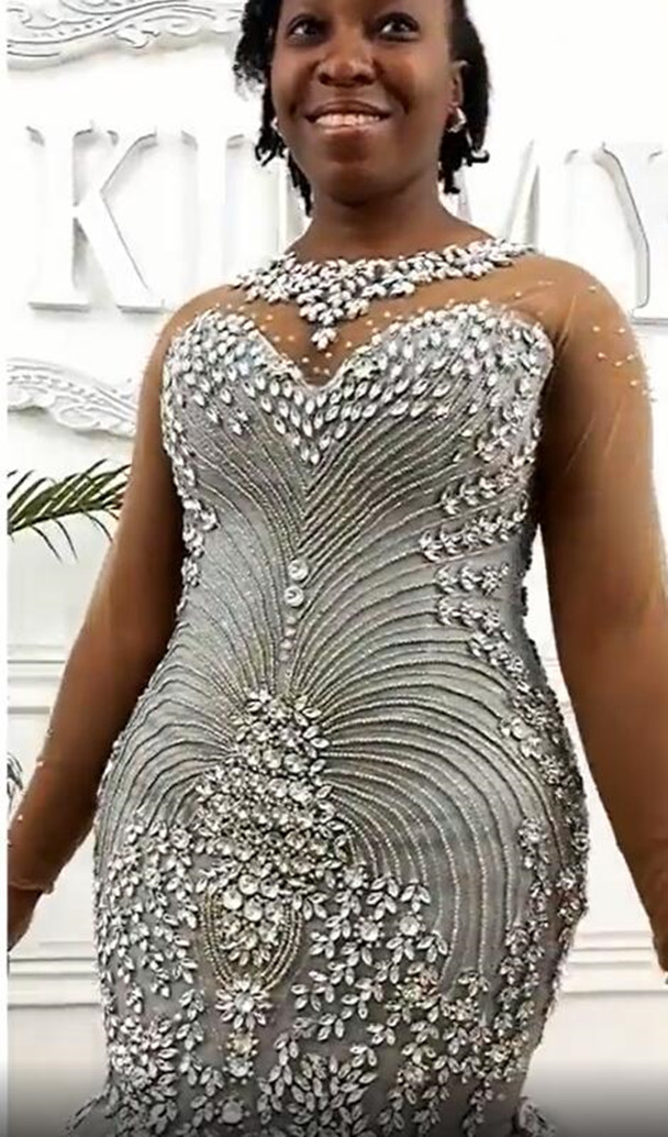 2021 Plus Size Arabic Aso Ebi Luxurious Crystals Mermaid Wedding Gowns Sheer Neck Long Sleeves Bridal Dresses ZJ255