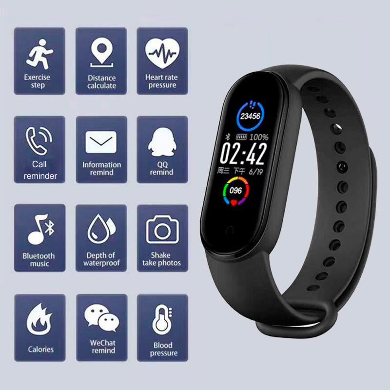 M5 Smart Band IP67 Waterproof Wristbands Sport Watch Men Woman Blood Pressure Heart Rate Monitor Fitness Bracelet For Android IOS
M5 Smart Band IP67 Waterproof Wristbands Sport Watch Men Woman Blood Pressure Heart Rate Monitor Fitness Bracelet For Android IOS