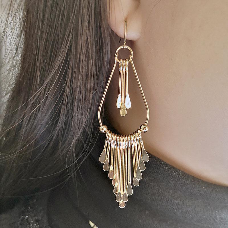 Dangle & Chandelier Fashion Extra Long Tassel Drop Earrings Statement Temperament Glossy Golden Alloy Hollow Teardrop Women Jewelry
Dangle & Chandelier Fashion Extra Long Tassel Drop Earrings Statement Temperament Glossy Golden Alloy Hollow Teardrop Women Jewelry