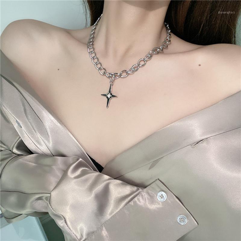 Chains Punk Silver Color Chunky Chain Star Pendant Necklace For Women Girl Metal Geometric Choker Party Jewelry
Chains Punk Silver Color Chunky Chain Star Pendant Necklace For Women Girl Metal Geometric Choker Party Jewelry