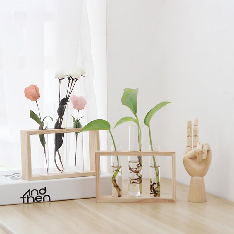 Vases Home Creative Test Tubes Glass Planter Terrarium Flower Vase With Wooden Holder Propagation Hydroponic Plant Table Ornaments от DHgate WW