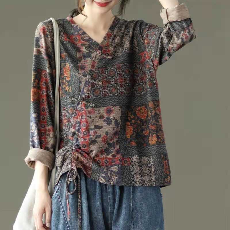 Arrival Spring/autumn Women Casual Loose Long Sleeve V-neck Blouse All-matched Vintga Print Cotton Linen Shirts W249 210608, Green
Arrival Spring/autumn Women Casual Loose Long Sleeve V-neck Blouse All-matched Vintga Print Cotton Linen Shirts W249 210608, Green