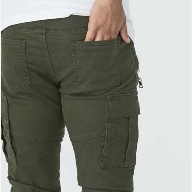 Autumn Men Cargo Pants Hip Hop Harem Joggers Pants Male Trousers Mens Solid Multi-pocket Pants Skinny Fit Sweatpants CX200729