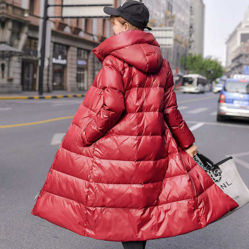 90% White Duck Down Jacket Women Winter Jacket Long Thick Coat For Women Hooded Down Parka Warm Female Clothes Waterproof T191125