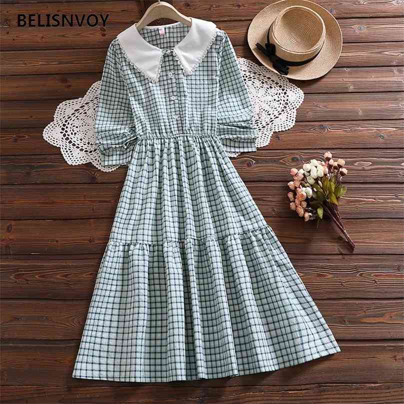England Style Autumn Spring Women Long Dress Turn-Down Collar With Lace Contrast Color Vintage Elegant Plaid Ruffles 210520, Pink
England Style Autumn Spring Women Long Dress Turn-Down Collar With Lace Contrast Color Vintage Elegant Plaid Ruffles 210520, Pink