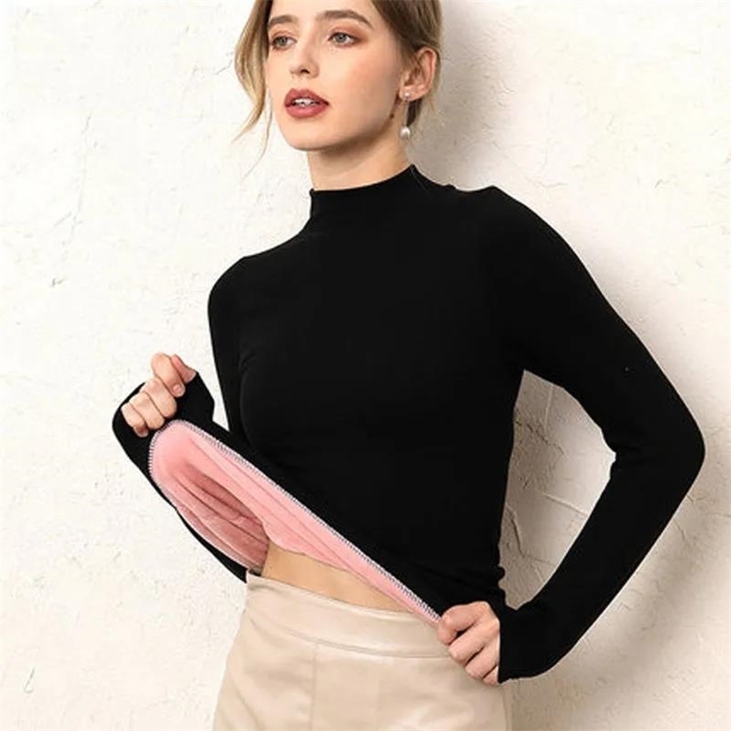 Thermal Underwear Top For Women Solid Warm Long Intimates Plus Size Turtleneck Winter Warm Women Long Sleeve Basic TShirt 211110, Skin vest 
Thermal Underwear Top For Women Solid Warm Long Intimates Plus Size Turtleneck Winter Warm Women Long Sleeve Basic TShirt 211110, Skin vest