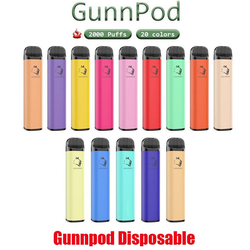 Gunnpod 2000 Puffs Disposable Vape Pen E Cigarette Deivce With 1250mAh 17350 Battery 8ml Pod Gunpod Vaporizer Starter Kit VS Elf geek Bar
Gunnpod 2000 Puffs Disposable Vape Pen E Cigarette Deivce With 1250mAh 17350 Battery 8ml Pod Gunpod Vaporizer Starter Kit VS Elf geek Bar
