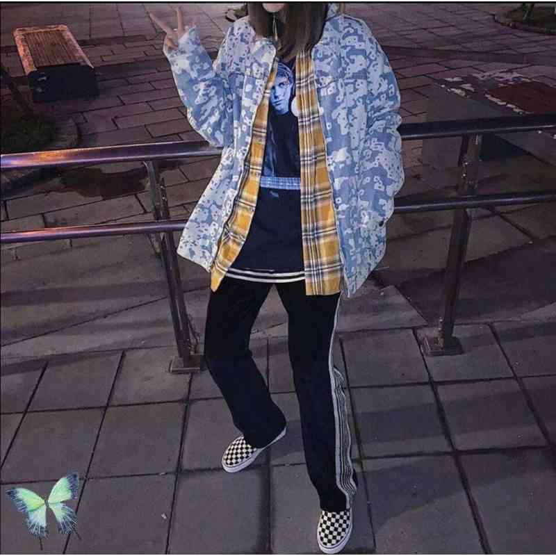 Autumn Winter Cav Empt Noise-print Denim Jacket Men Women High Quality Zipper CAVEMPT Street Washed Coat 210420