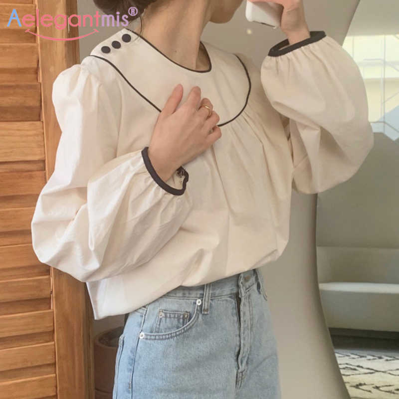 Aeleagntmis Puff Sleeve Vintage O Neck Women Sweet Solid Blouse Shirt Spring Elegant Chic Long Female Shirts 210607, Beige
Aeleagntmis Puff Sleeve Vintage O Neck Women Sweet Solid Blouse Shirt Spring Elegant Chic Long Female Shirts 210607, Beige