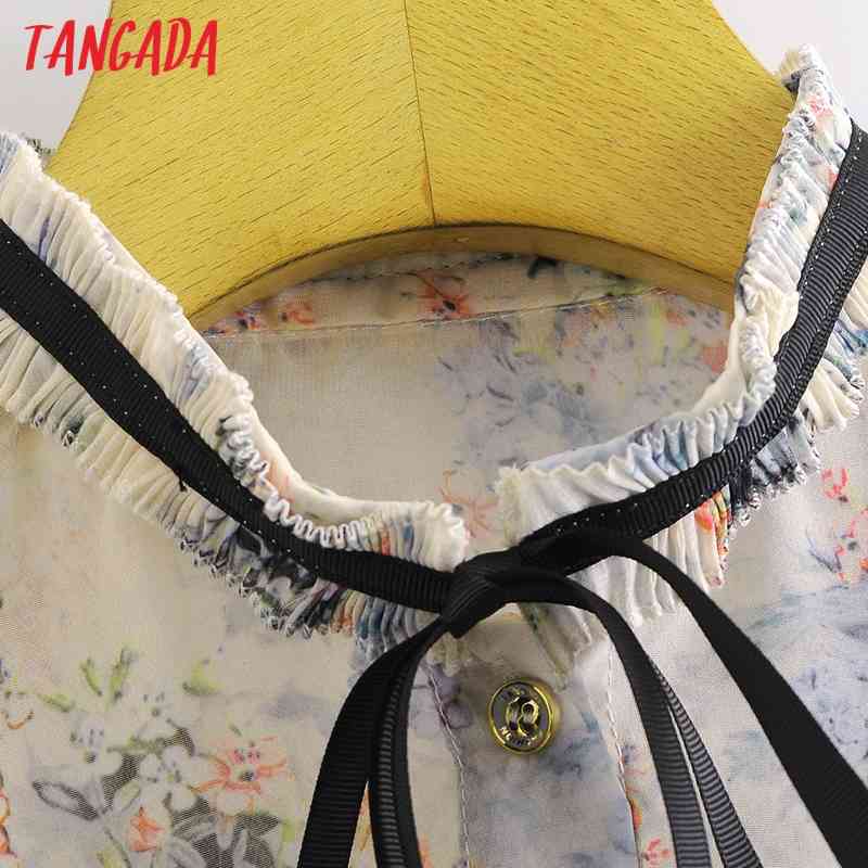 Women Retro Ruffle Bow Romantic Blouse Long Sleeve Chic Female Shirt Tops 3A19 210416