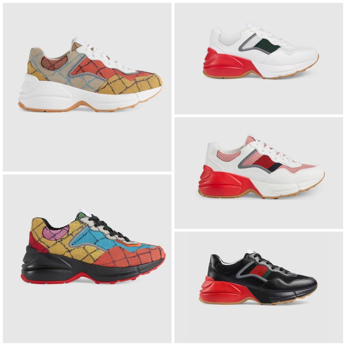 2021 Designer shoes Rhyton Sneakers Beige Men Trainers Vintage Luxury Chaussures Ladies with box size 35-45