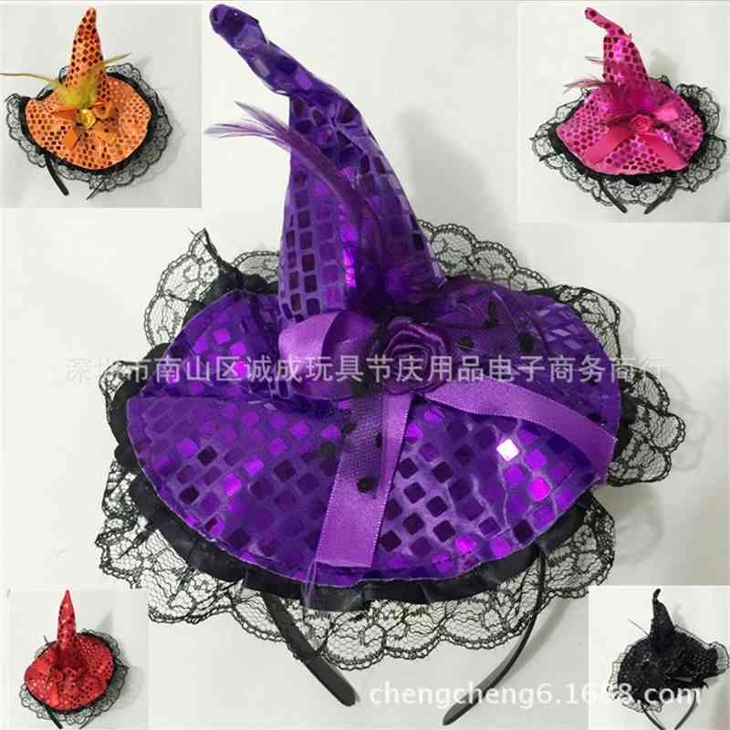 Halloween costume ball party performance supplies Witch Hat headband feather bright film head buckle headdress hairpin
Halloween costume ball party performance supplies Witch Hat headband feather bright film head buckle headdress hairpin