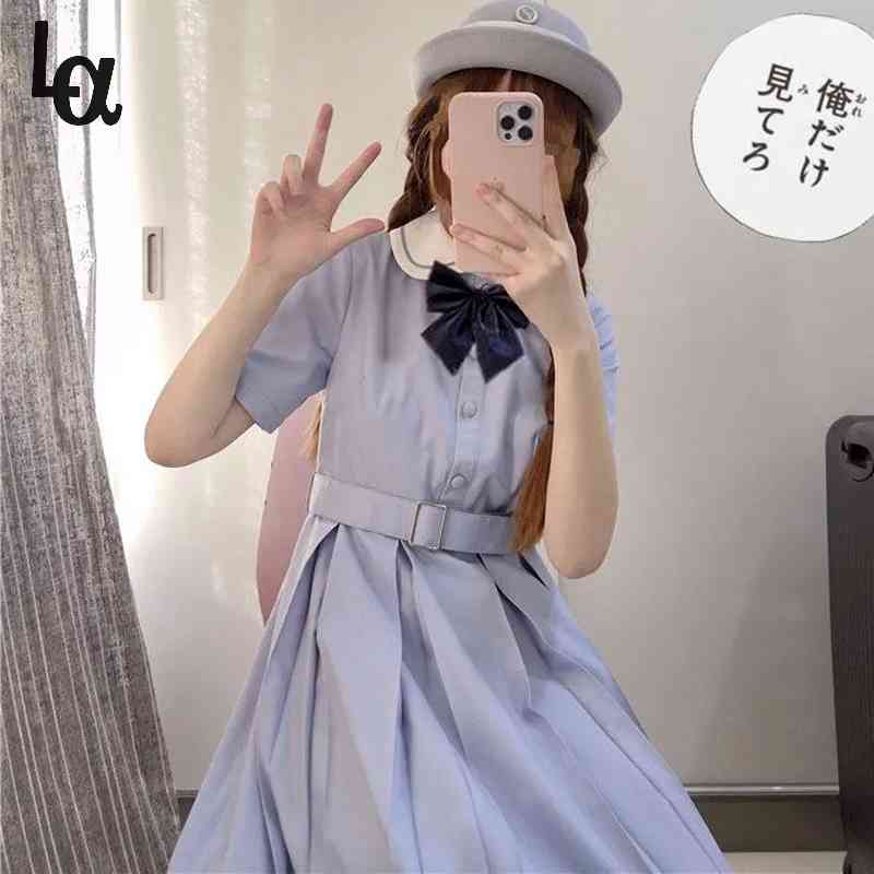 Kawaii Preppy Style Short Sleeve Dress Women Navy Japanese Lolita Sweet Bow-knot Girl Retro Harajuku Sailor Collar 210519, Model e navy blue
Kawaii Preppy Style Short Sleeve Dress Women Navy Japanese Lolita Sweet Bow-knot Girl Retro Harajuku Sailor Collar 210519, Model e navy blue